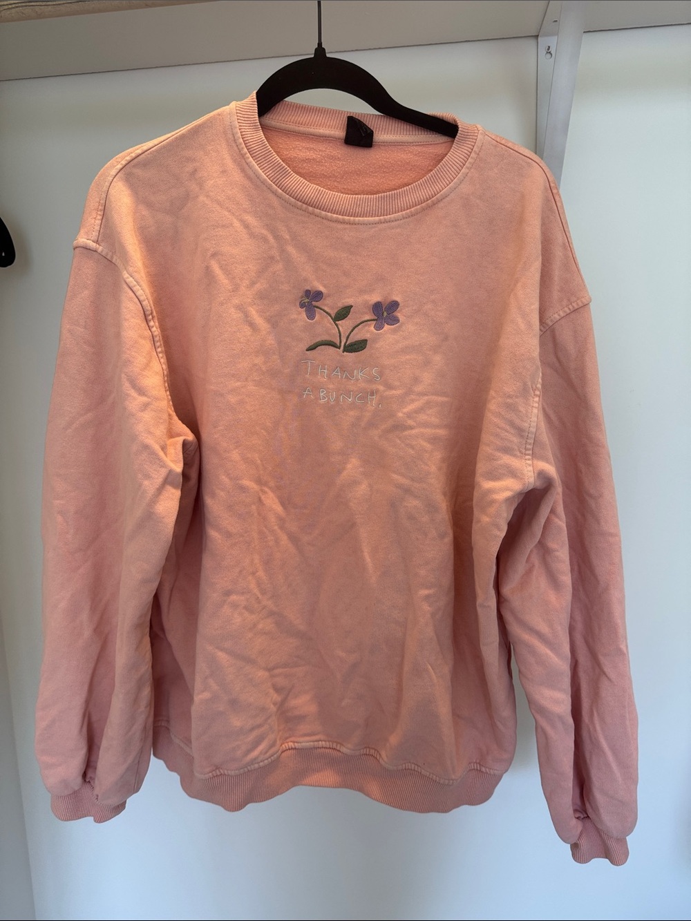 Urban Outfitters Pink Floral 'Thanks A Bunch' Crewneck Sweatshirt